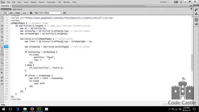 Jquery Sticky Sidebar On Scroll смотреть онлайн