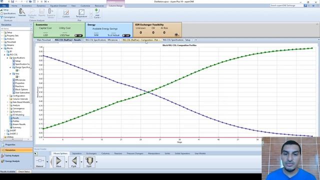 Aspen Plus in Arabic | Part 2 | 42 | Distillation - 6 Distillation column design specs смотреть онлайн