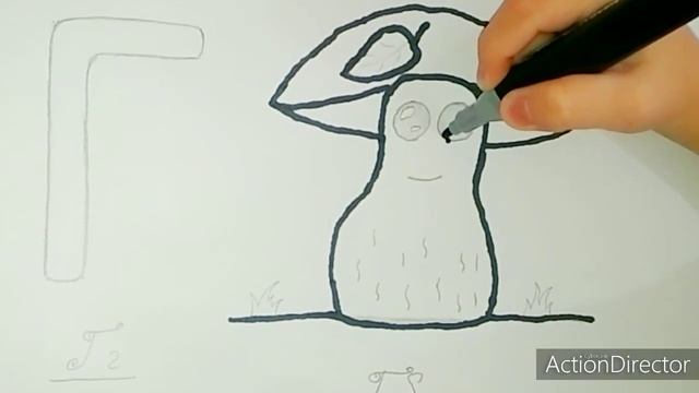 Учим алфавит. Буква Г. Рисуем гриб ?. смотреть онлайн