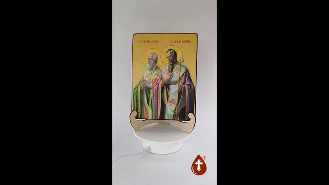 Икона на дереве ручной работы "Григорий Богослов и Василий Великий" смотреть онлайн