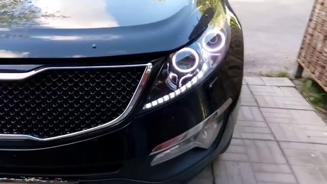 ДХО + Светодиодные поворотники Kia Sportage 3 смотреть онлайн