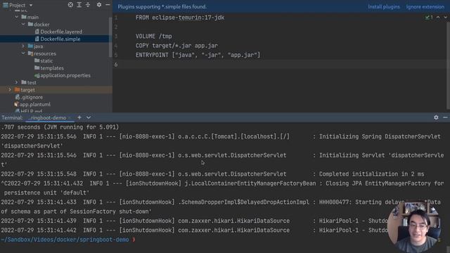 Creación de contenedores Docker con Spring Boot смотреть онлайн