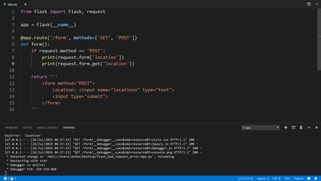 How to Fix werkzeug.exceptions.BadRequestKeyError / 400 Bad Request in Flask смотреть онлайн