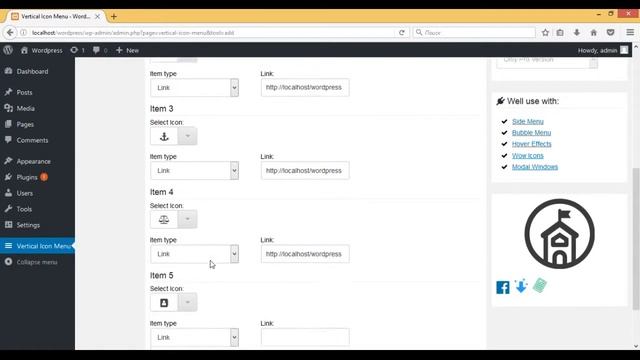 Wordpress plugin "Vertical Icon Menu" смотреть онлайн