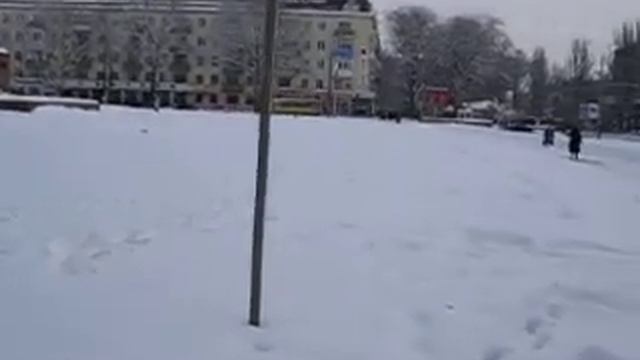 Зима в Херсоне. Площадь Свободы. 30.01.2010 История города, снег погода. Центр смотреть онлайн