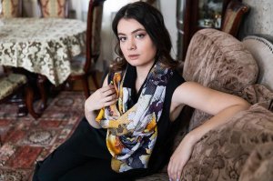 Палантин набивной (вискоза)«10724», вид 2