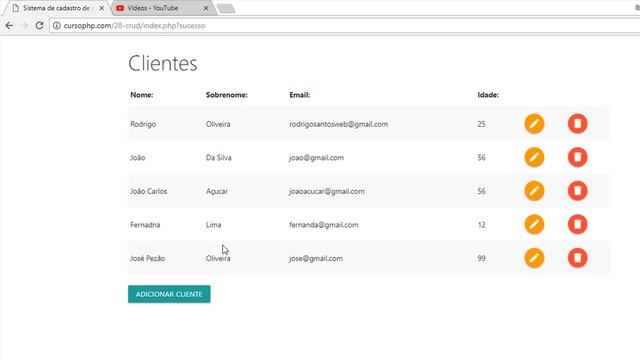 Curso de PHP 7 - Aula 49 - CRUD com PHP Procedural, MYSQL e Materialize CSS #4 смотреть онлайн
