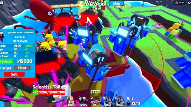 ТИТАНЫ ЖГУТ ПО ПОЛНОЙ в игре toilet tower defens смотреть онлайн