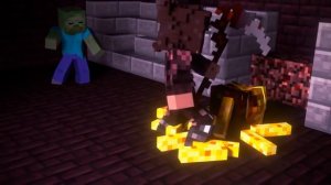 Музыка-майнкрафт зомби,скелет,ендермэн против херобрина