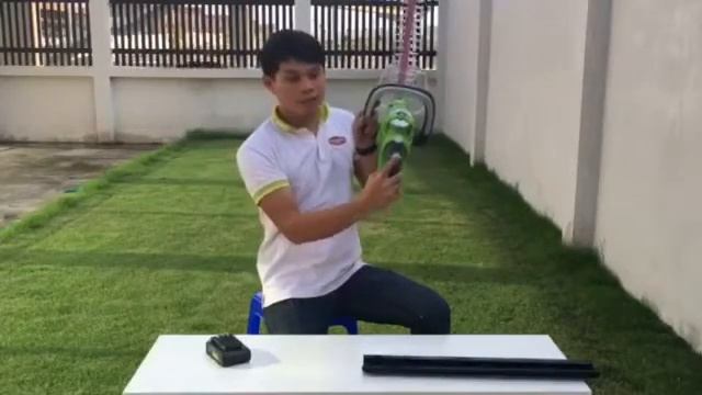 สาธิตเครื่องเล็มพุ่ม24v(GreenWorks)