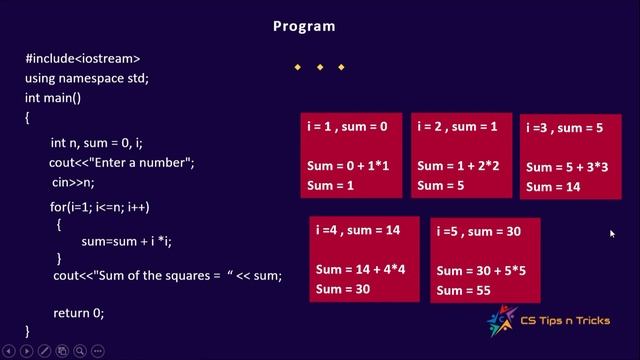 Plus Two Practical-C++ Series Part 3 - Sum of squares of first N natural numbers/Length of a string смотреть онлайн