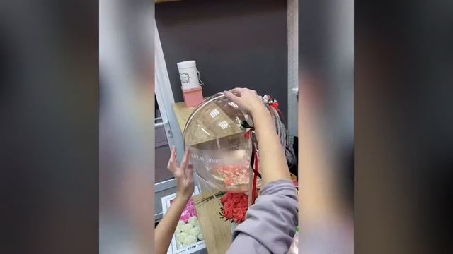 Создание парящего букета с шаром сферой (bubble). Букет с шариком. смотреть онлайн