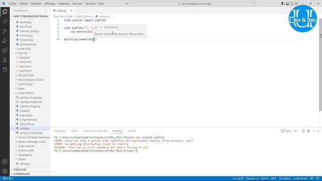 Un script Python pour Décompresser un fichier Zip смотреть онлайн