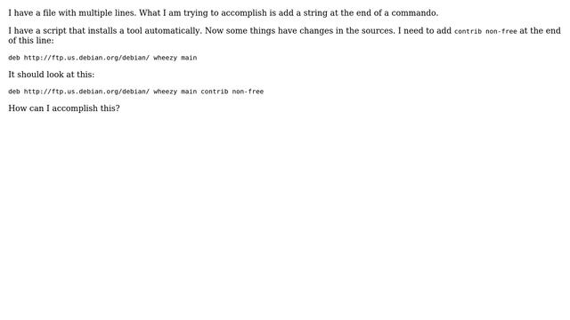 Append text at the end of a specific line смотреть онлайн