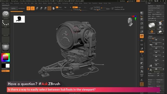 #AskZBrush: “Is there a way to easily select between Subtools in the viewport?” смотреть онлайн
