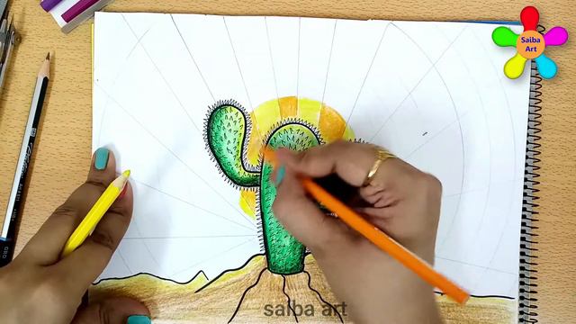 How To Draw Realistic Cactus Easy/cactus drawing/Optical illusion drawings/patterns/abstract drawin смотреть онлайн