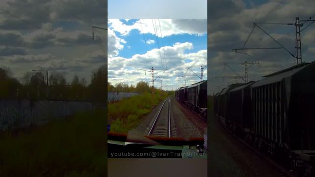 Обгон по неправильному пути на тепловозе 2М62 смотреть онлайн