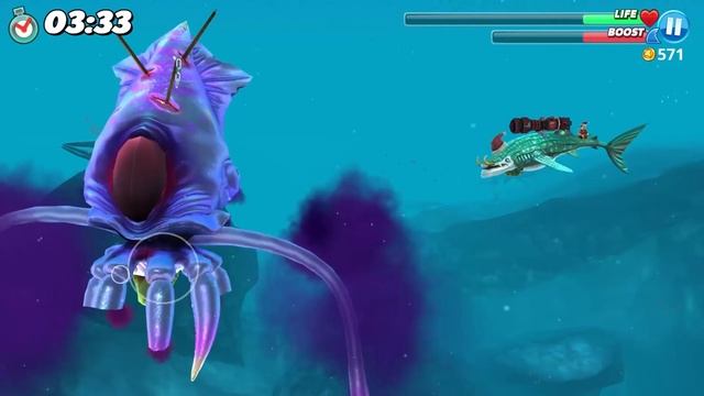Hungry Shark World - All XXL Sharks vs Colossal Squid BOSS (Great White, Basking, Whale) смотреть онлайн