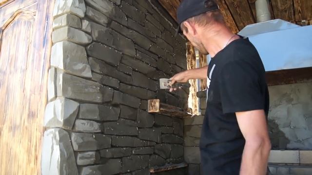 Зона барбекю под дикий камень из бетона !!! смотреть онлайн