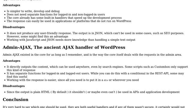 Wordpress: WP-AJAX vs WP REST API: What to use for requests to the website from outside? смотреть онлайн
