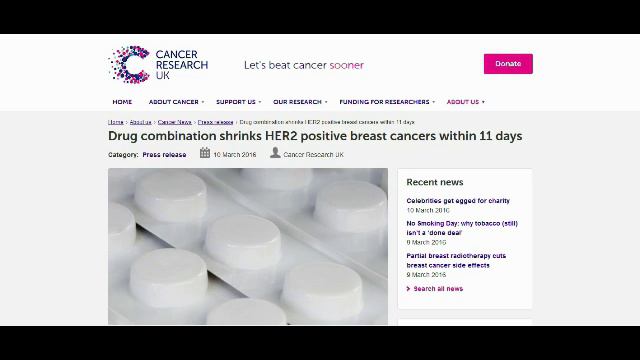 Breast Cancer Drugs Shrinks And May Even Destroy HER2 Positive Breast Cancers