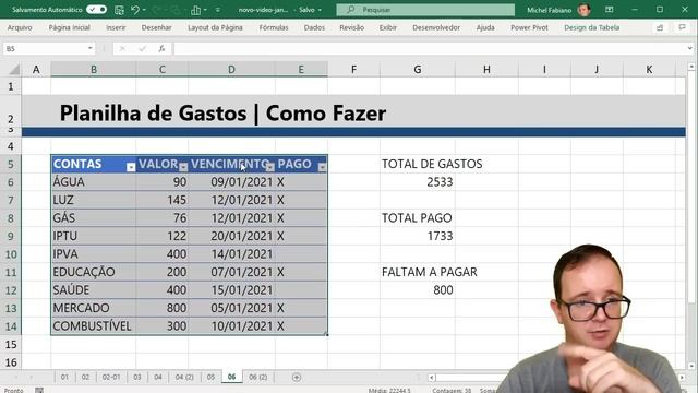 PLANILHA DE GASTOS | Como Fazer Planilha de Gastos no Excel смотреть онлайн