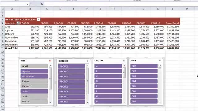 Slicers en Excel 2010 смотреть онлайн
