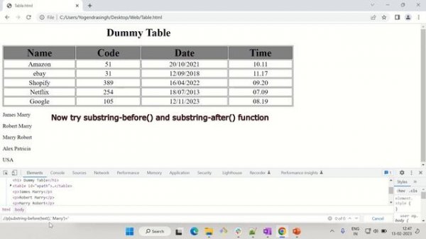 Xpath - substring, substring-after substring-before and string-length - www.seleniumlearning.com