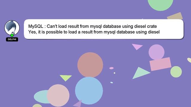 MySQL : Cant load result from mysql database using diesel crate