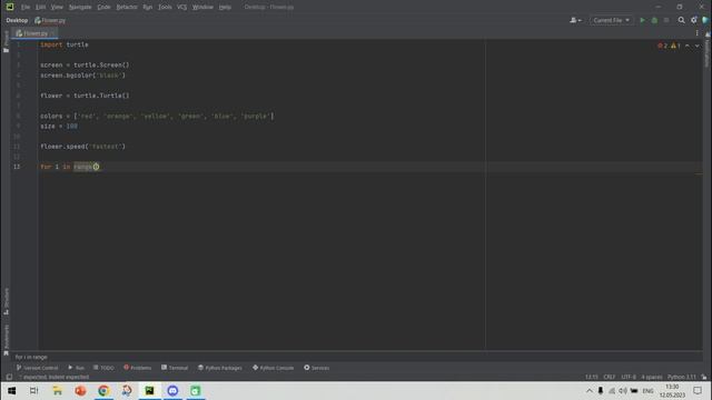 Как нарисовать цветок с помощью Python? | How to draw flower with Python? #python смотреть онлайн