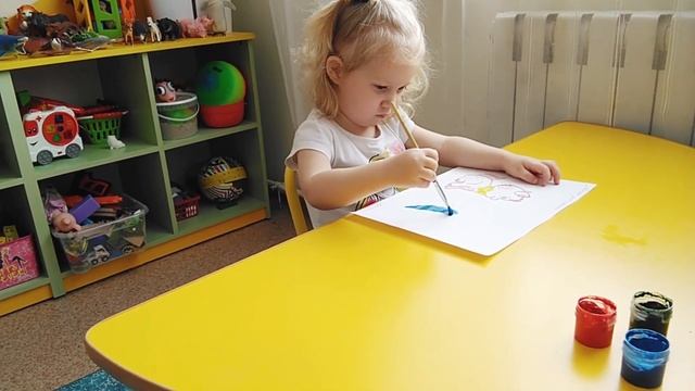 Сиреневая (младшая группа). Рисование "мячик для котёнка" смотреть онлайн