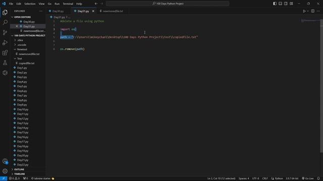 Deleting Files using Python | Learn Python Programming смотреть онлайн