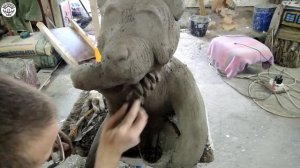 Медведь из ЦЕМЕНТА и ПЕНОПЛАСТА своими руками | поделки  | DIY cement crafts with your own hands