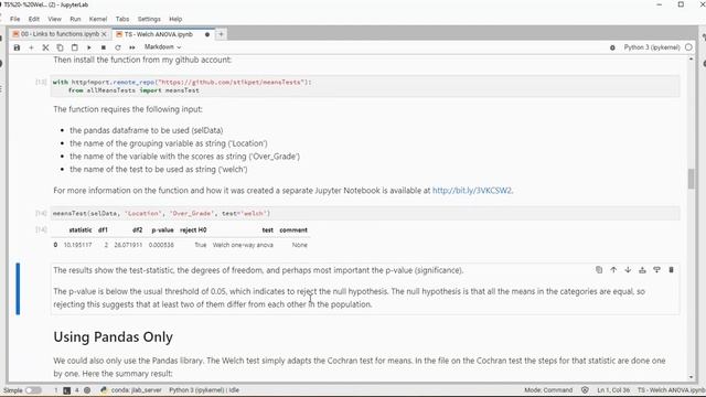 Python - Welch One-Way ANOVA смотреть онлайн
