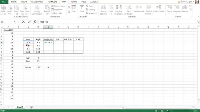 1 2 B Frequency Tables on Excel смотреть онлайн