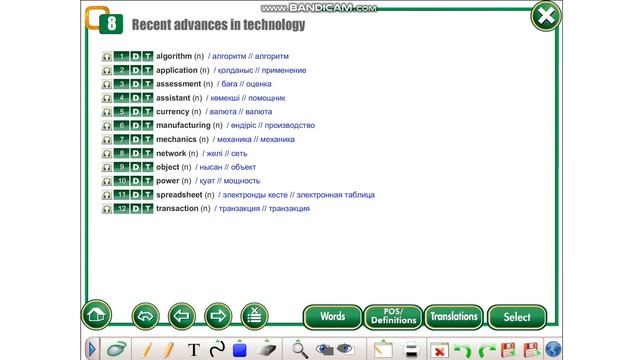 Action 11 Module 8 Vocabulary (p.97)