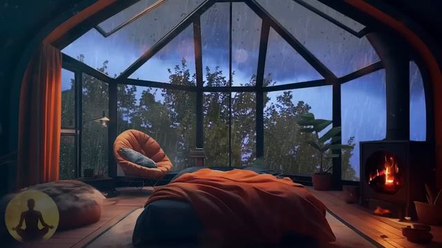 ASMR Rain On Window with Thunder Sounds - HEAVY RAIN at Night 10 Hours for Sleeping, Relax, Study смотреть онлайн