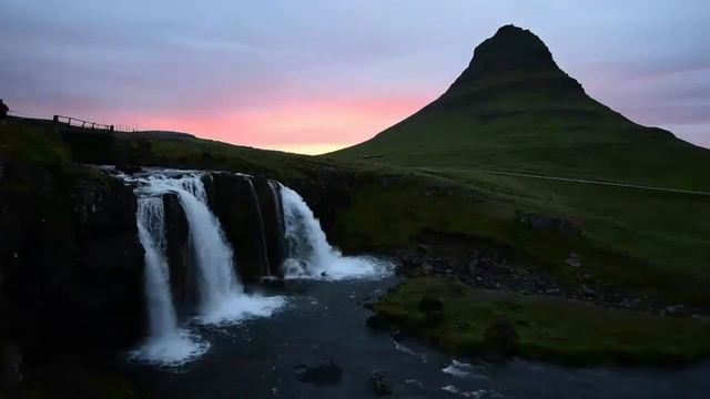 Waterfalls sundown on the North Yorkshire moors Northern UK accompanied by beautiful Piano music смотреть онлайн