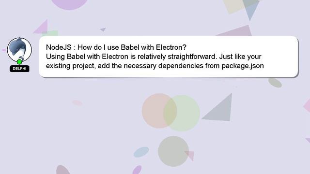 NodeJS : How do I use Babel with Electron? смотреть онлайн