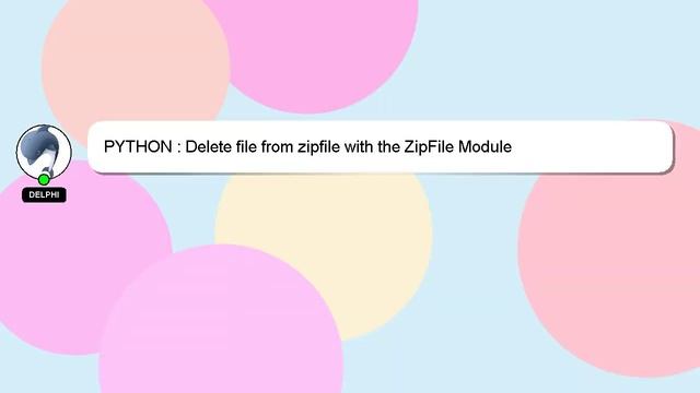PYTHON : Delete file from zipfile with the ZipFile Module смотреть онлайн