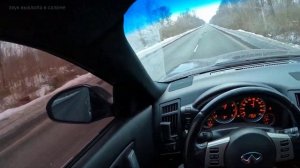 Звук Прямоточного Выхлопа при Разгоне Инфинити ФХ35.  Раздвоенный Выхлоп Infiniti Fx35