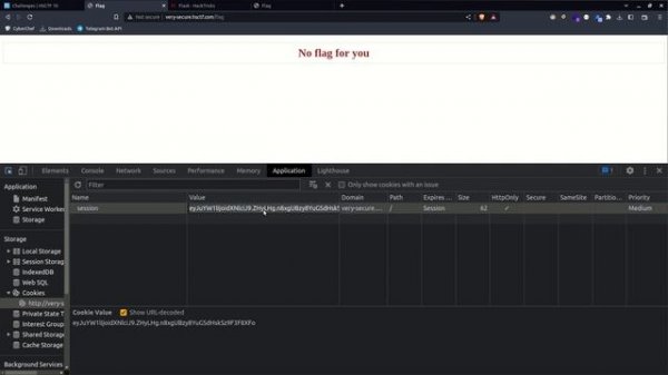 #HSCTF web #2 challenge web/very-secure jwt cracking with flask-unsign @SplitUnknown