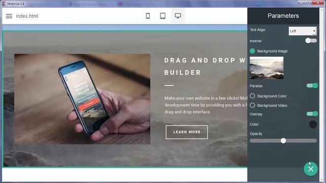 Parallax Effect - Mobirise HTML5 Website Builder v1.6 смотреть онлайн