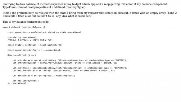 TypeError: Cannot read properties of undefined (reading 'type')