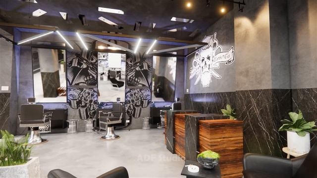 25x22 Barber Shop Interior Design | 25x22 Salon Interior Design | ADF Studio смотреть онлайн