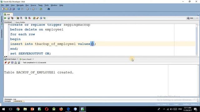 oracle pl sql lec 21(6) backup using triggers in pl sql tutorial смотреть онлайн