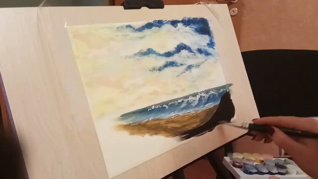 Море и пальмы гуашью пошагово для начинающих смотреть онлайн