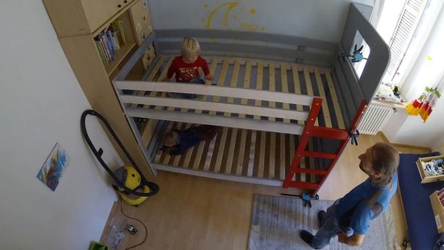Assembly of IKEA mydal bunkbed hack with custom climbing wall смотреть онлайн