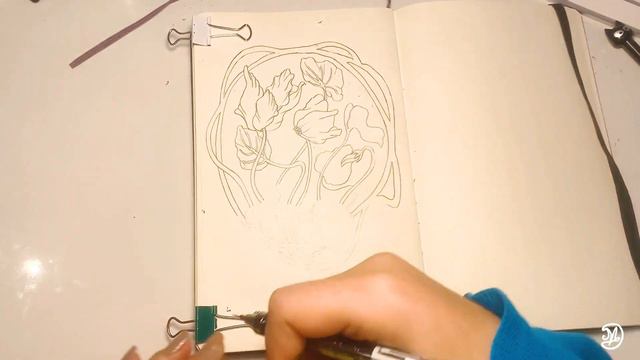 Art Nouveau Cyclamen Speed drawing смотреть онлайн