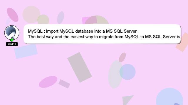 MySQL : Import MySQL database into a MS SQL Server смотреть онлайн